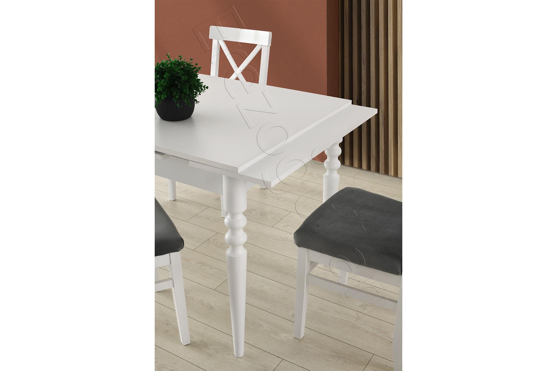 Didim Alaçatı Açılır Mutfak Masa Sandalye Takımı 80x120