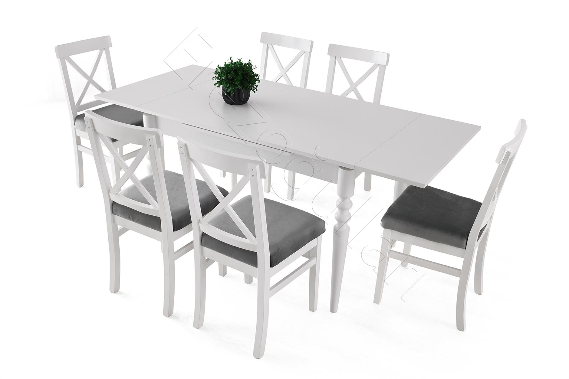 Didim Alaçatı Açılır Mutfak Masa Sandalye Takımı 80x120