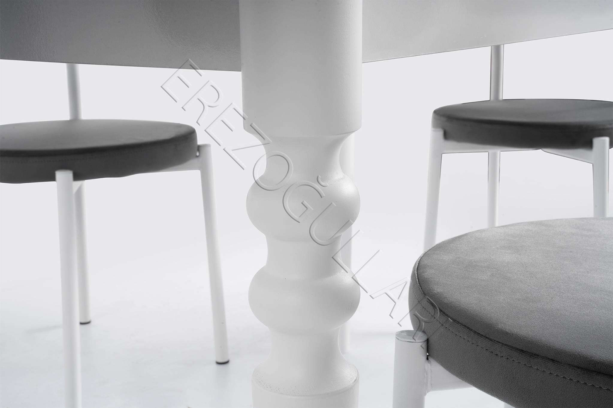Didim Beyaz Beta Açılır Mutfak Masa Sandalye Takımı 80x120