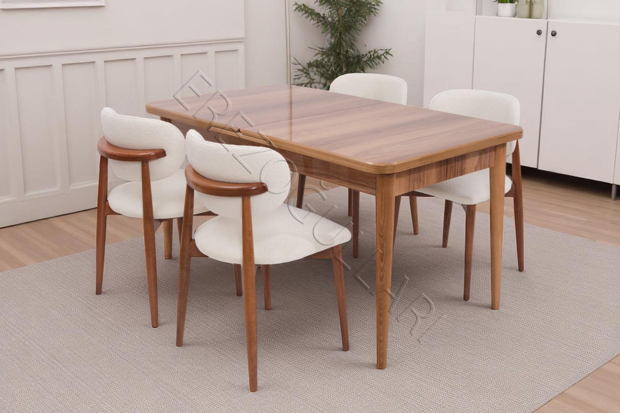 Duru Norte Mdf Lak Panel Açılır Yemek Masa Takımı 90x160