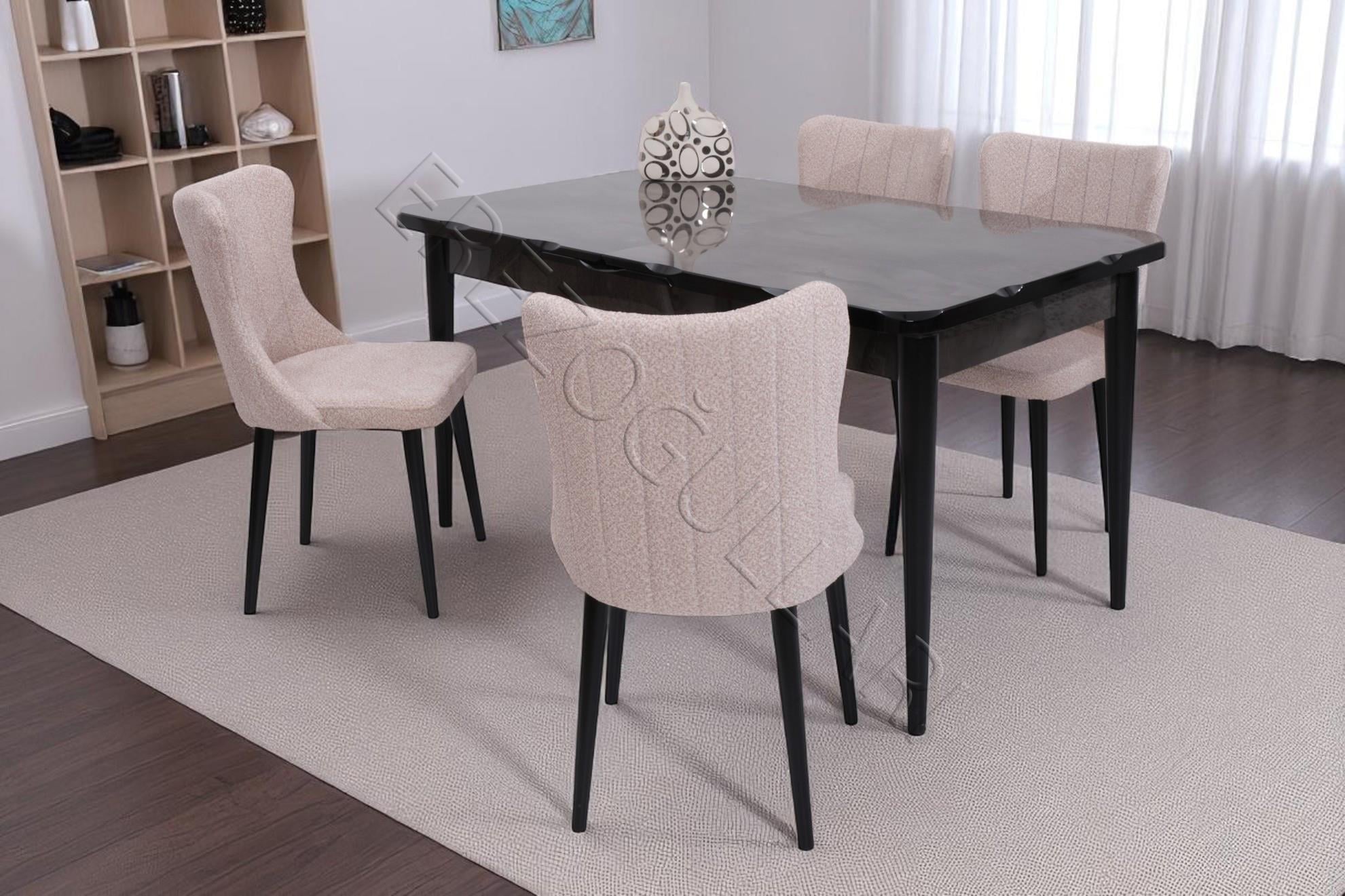 Duru Tuna Mdf Lak Panel Açılır Yemek Masa Takımı 90x160