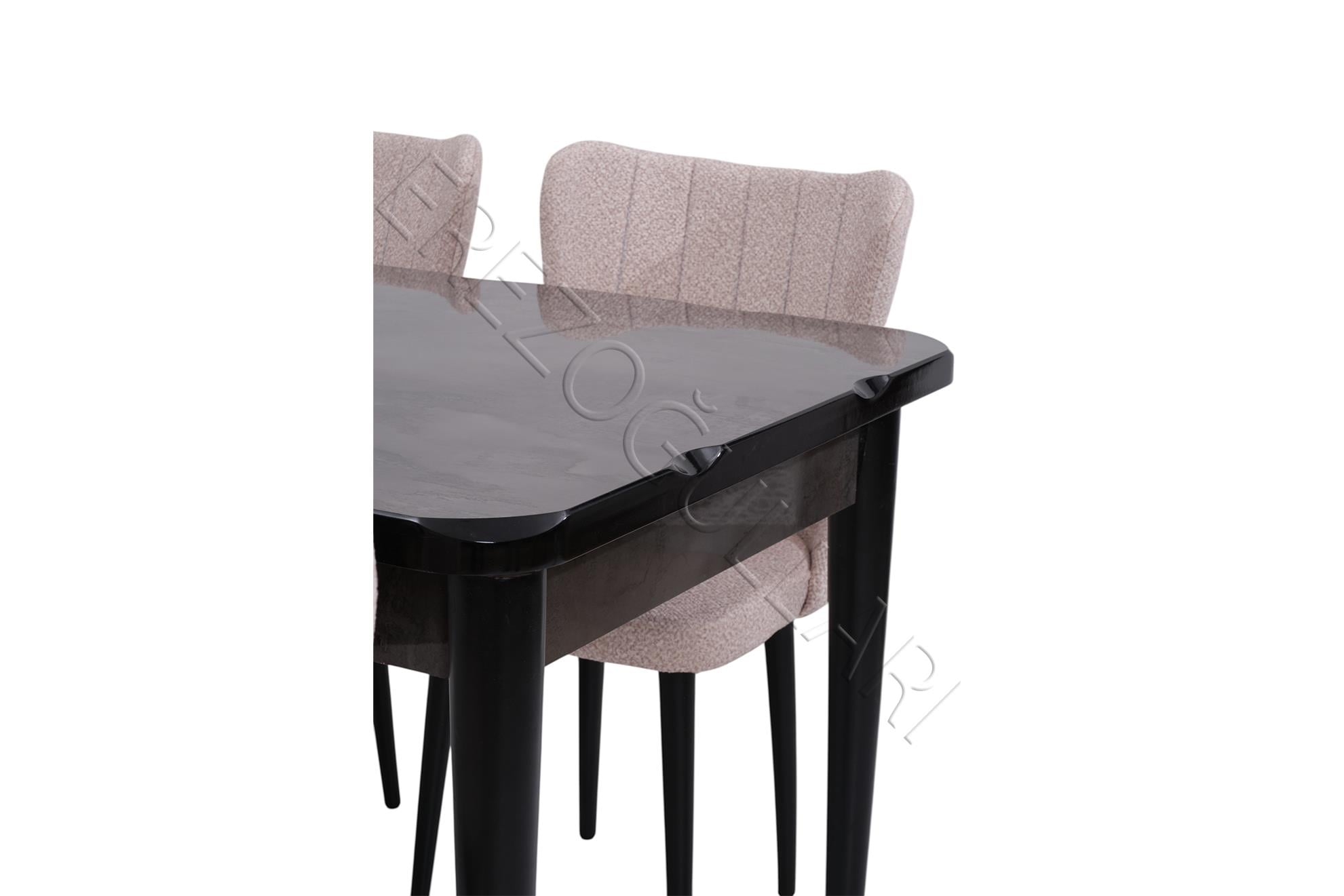 Duru Tuna Mdf Lak Panel Açılır Yemek Masa Takımı 90x160