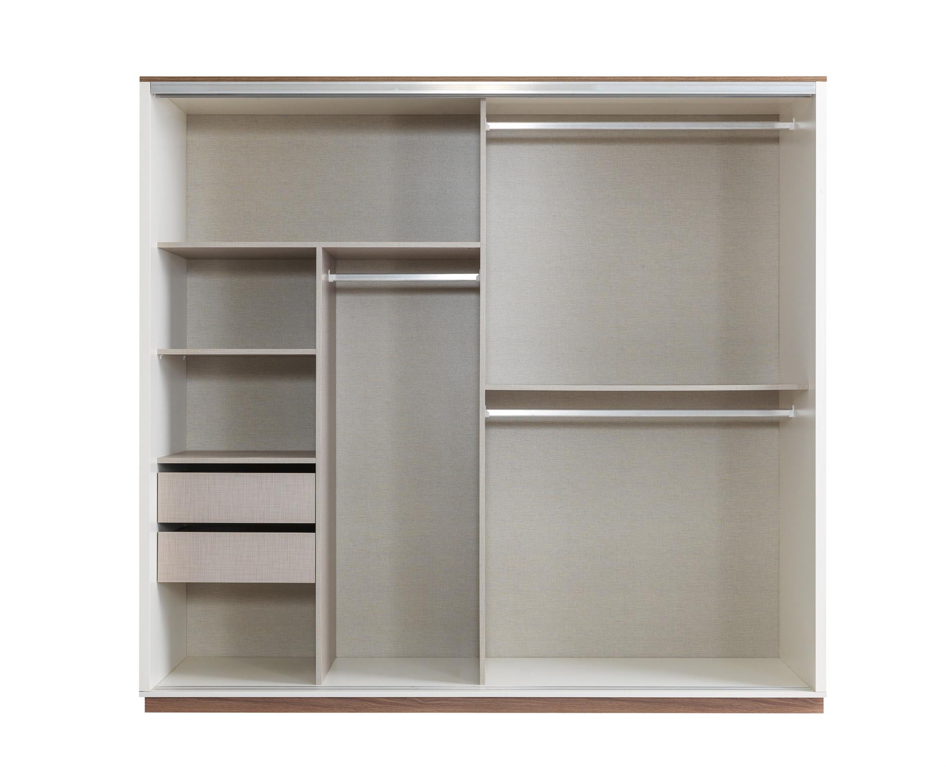Efsane Sürgülü Aynalı Elbise Dolabı Gardırop 230x60x214