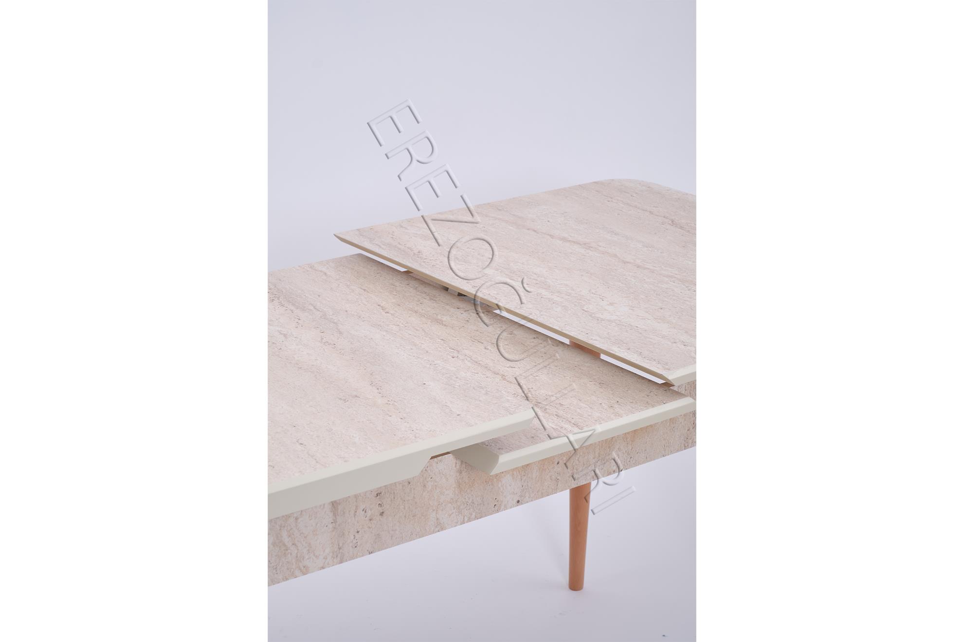 Göksu Traverten Boyalı Mdf Mutfak Masa Takımı 80x130