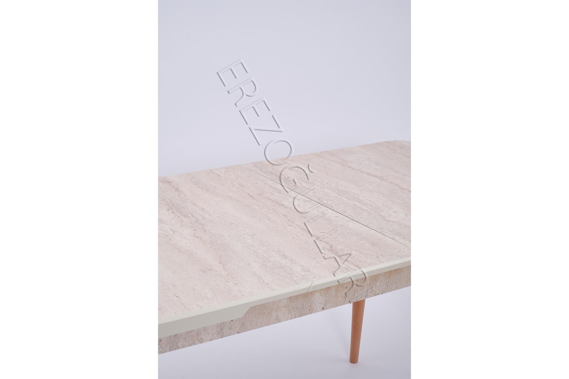 Göksu Traverten Boyalı Mdf Mutfak Masa Takımı 80x130