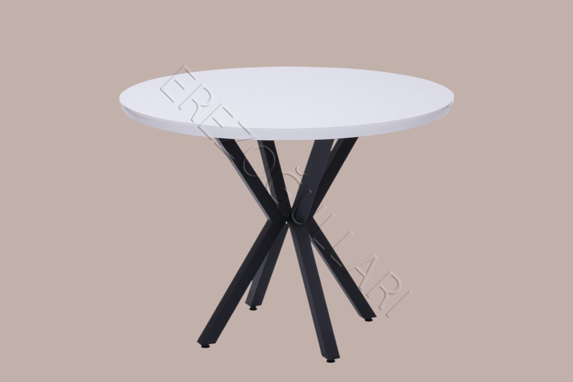 Göksu Yuvarlak Lak Panel Mutfak Masası 100cm