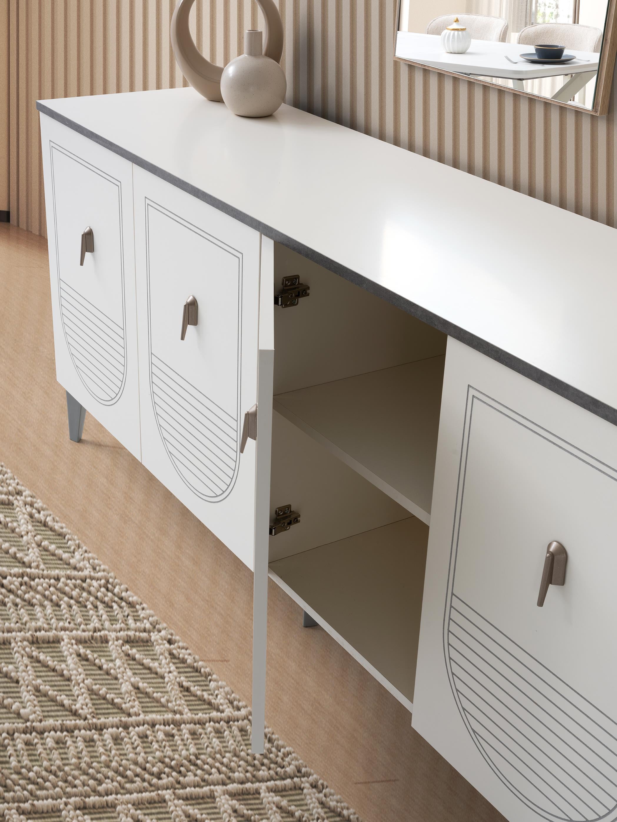 İrem Modern Dolaplı Çekmeceli Aynasız Konsol 180*47*80