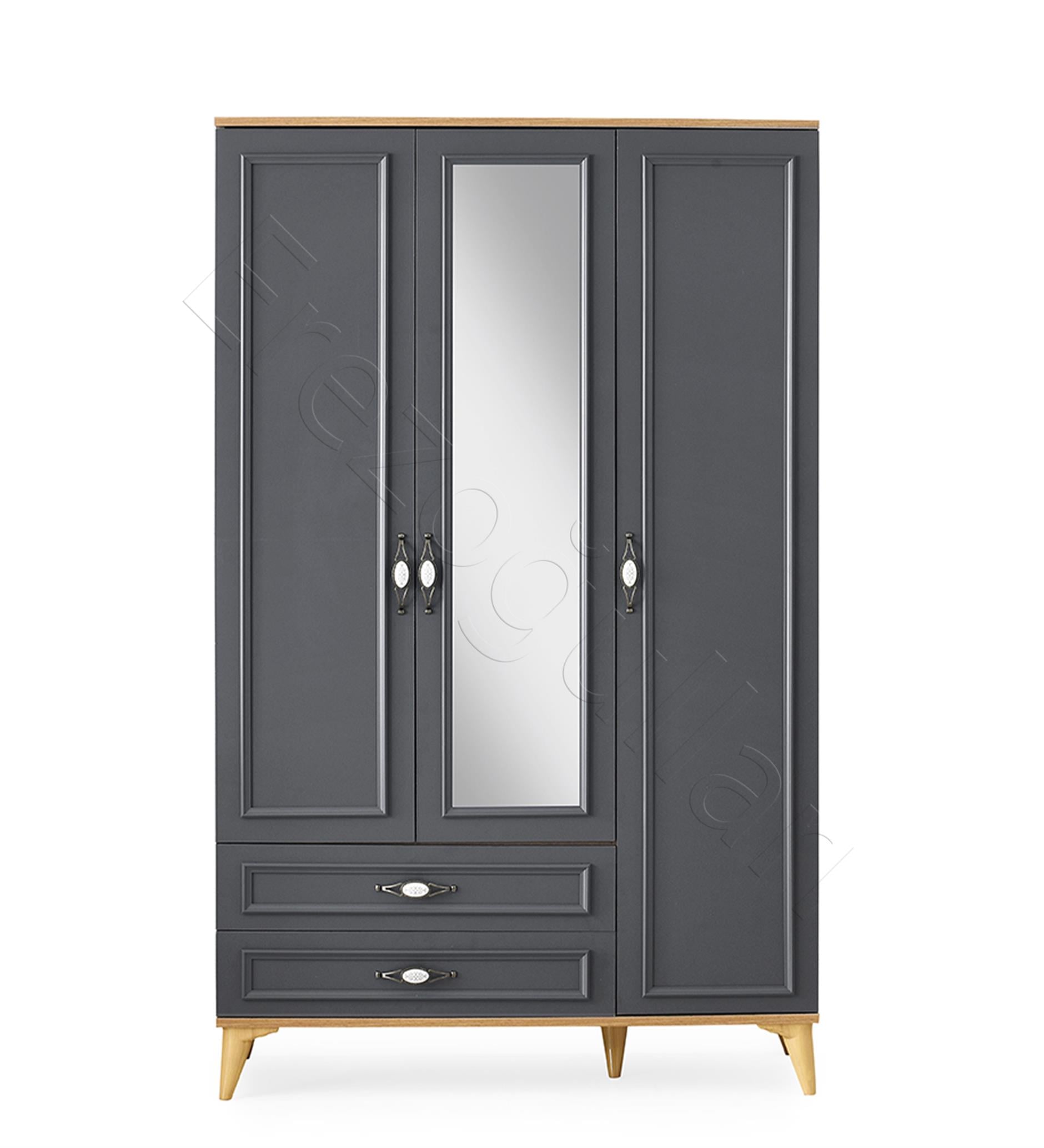 Irmak 3 Kapılı 2 Çekmeceli Gardrop Elbise Dolabı 120x48x195cm