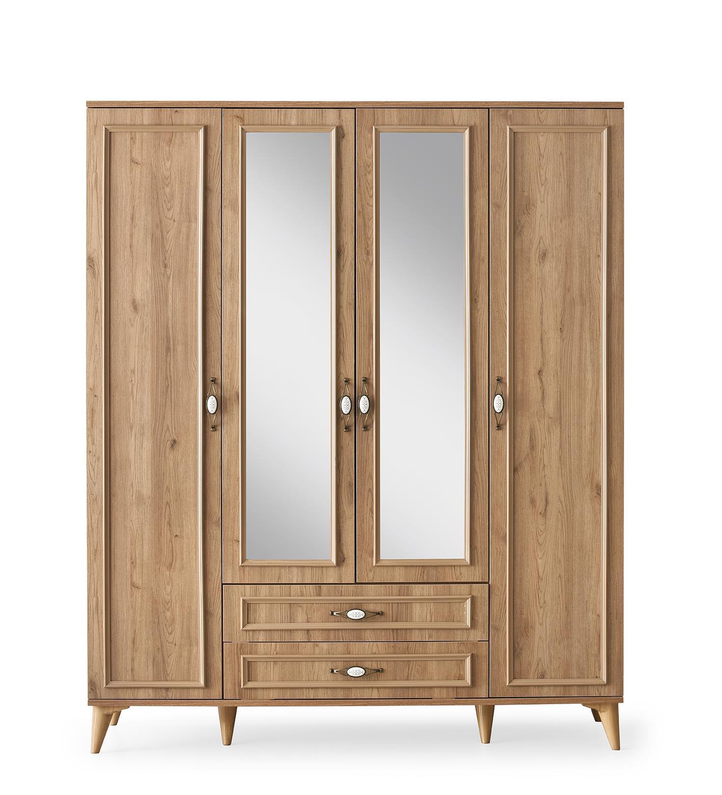 Irmak 4 Kapılı 2 Çekmeceli Gardrop Elbise Dolabı 160x48x195cm
