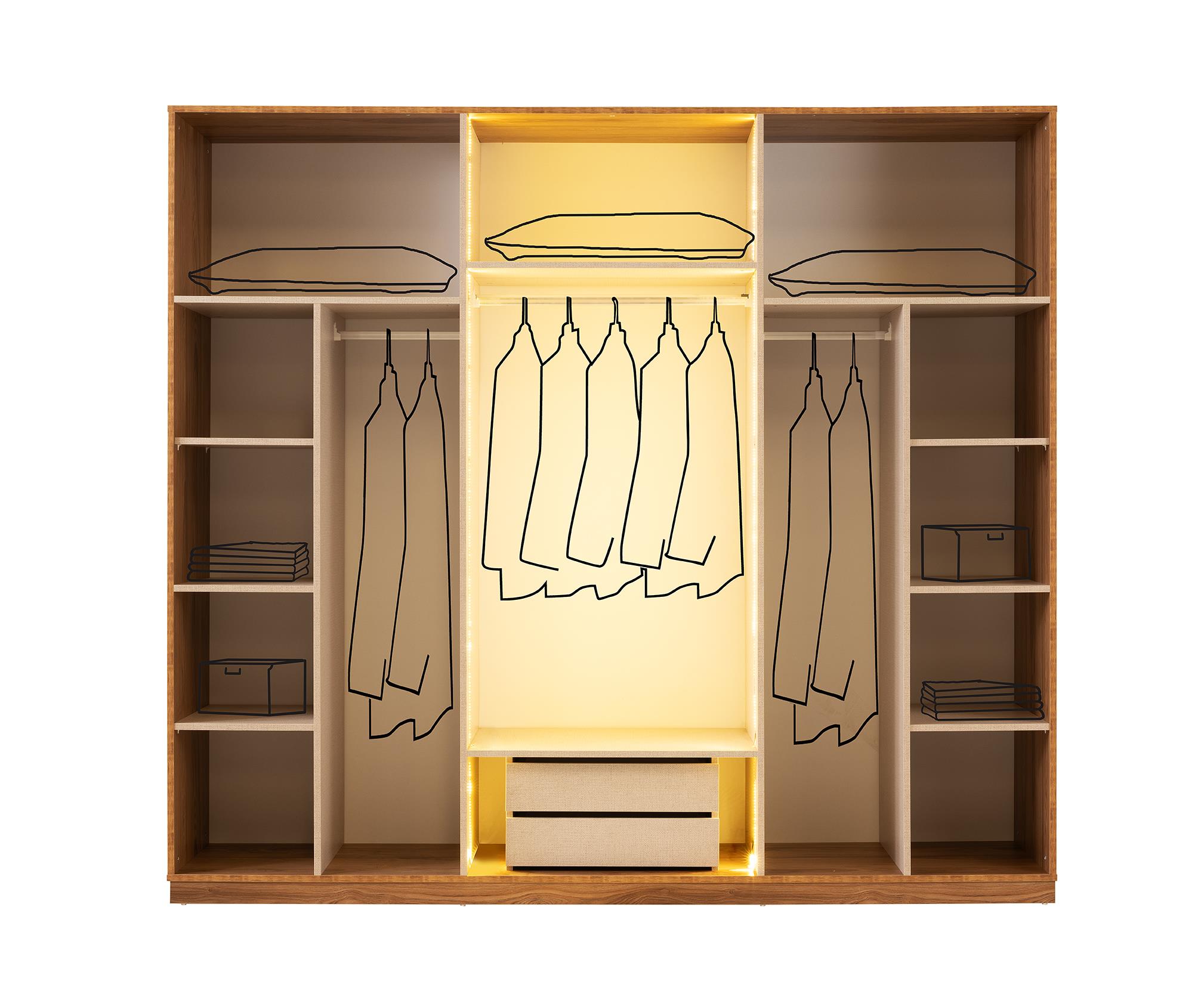 Legna %100 MDF 6 Kapaklı Modern Dolap