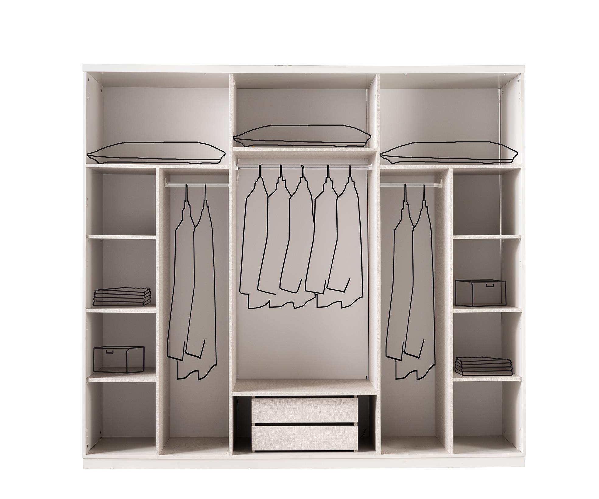 Natura %100 MDF 6 Kapaklı Modern Dolap