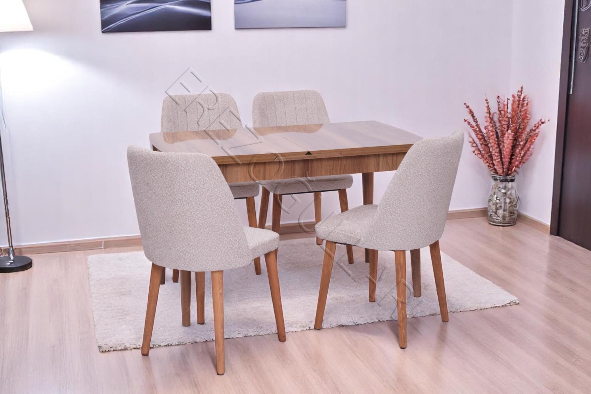 Nehir Milano MDF Lak Panel Açılır Mutfak Masa Takımı 75x130cm