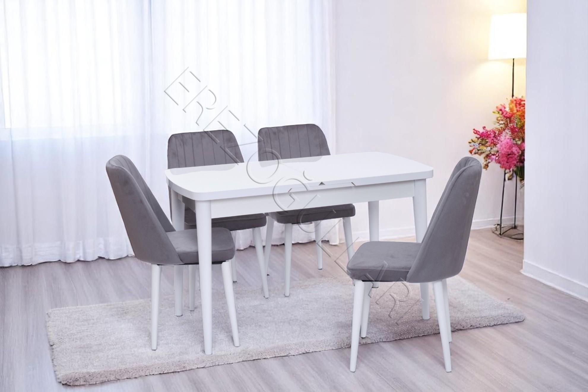 Nehir Milano MDF Lak Panel Açılır Mutfak Masa Takımı 75x130cm