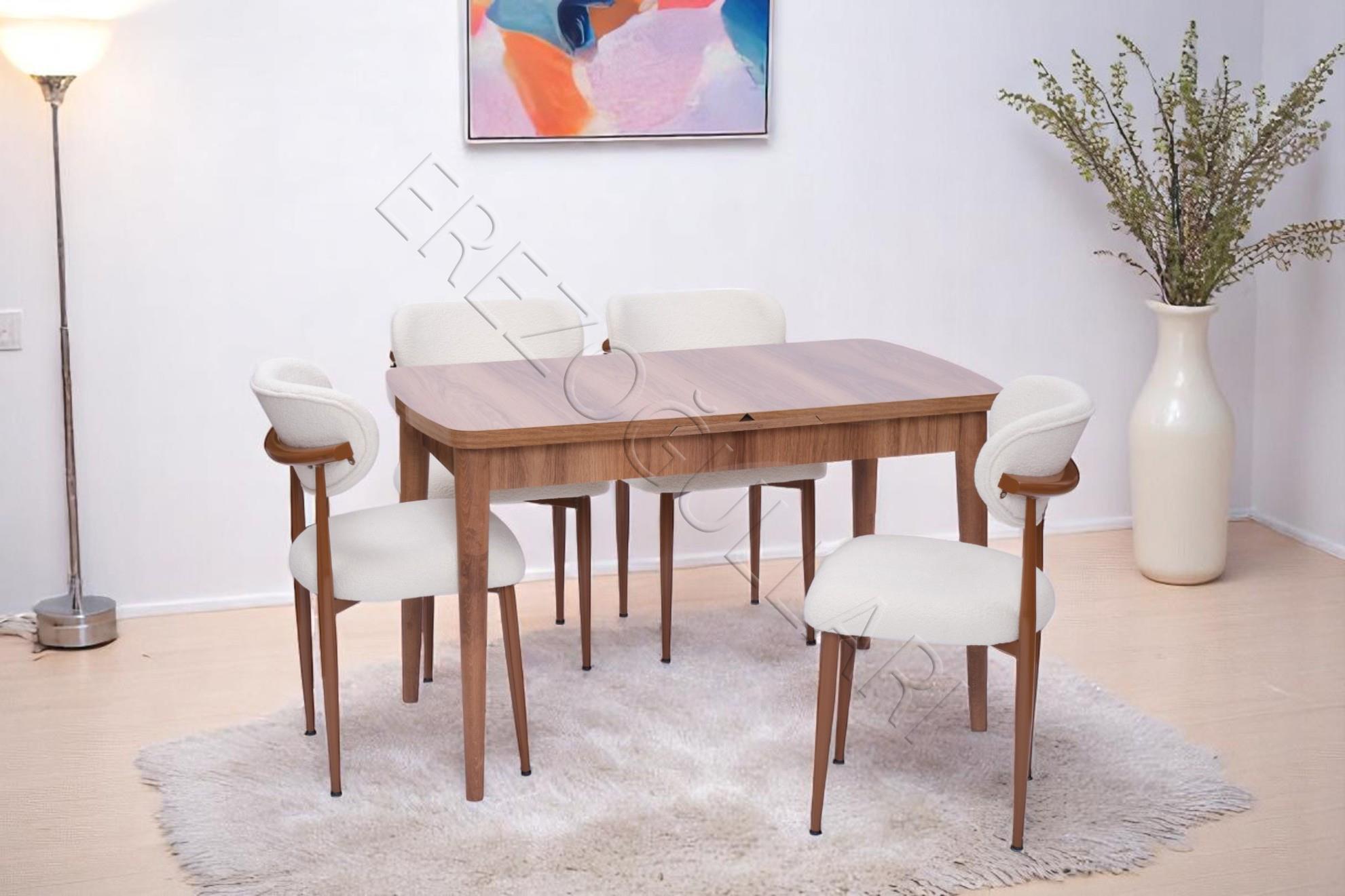 Nehir Polo Lak Panel Açılır Mutfak Masa Takımı 75x130cm