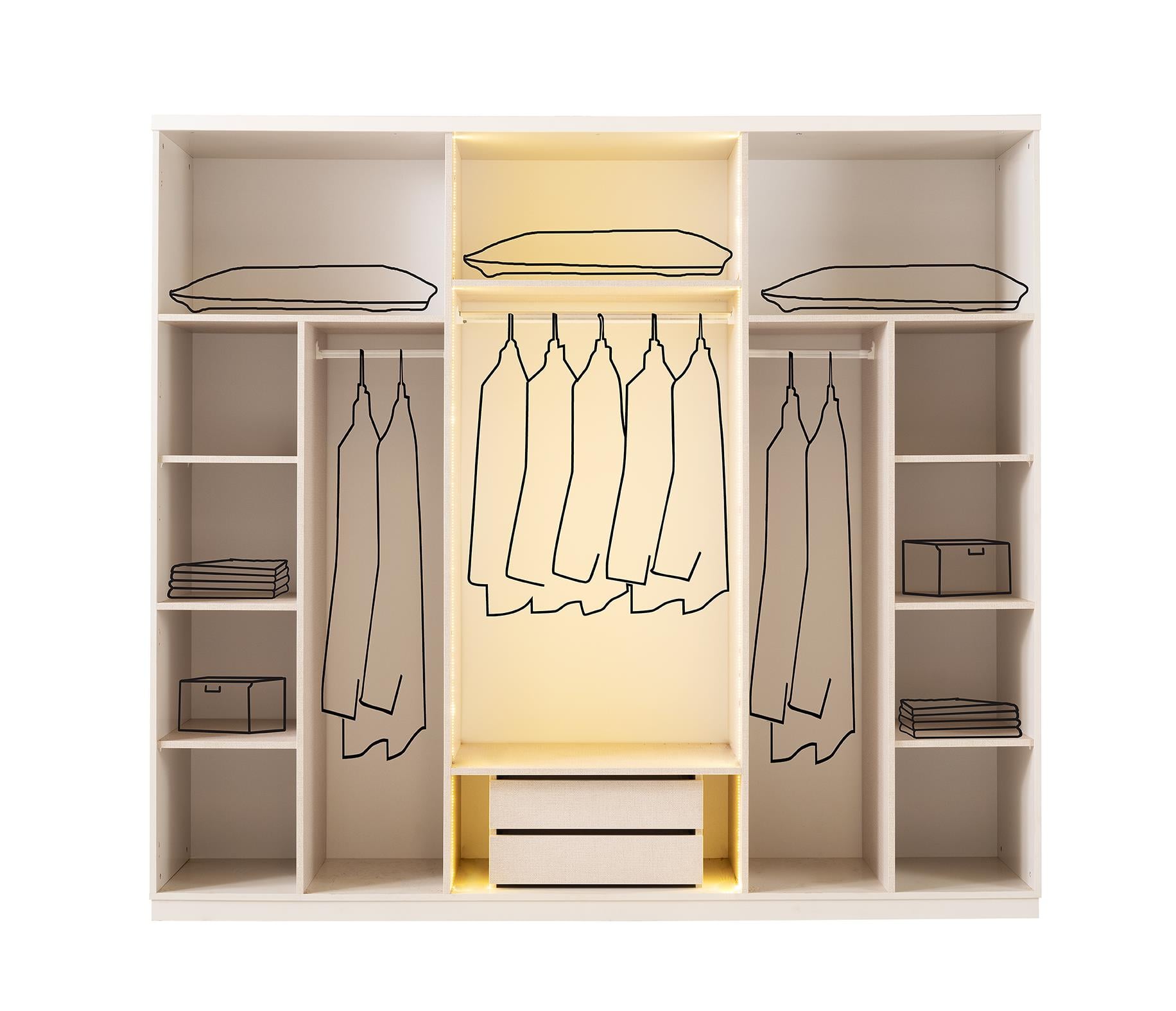 Neom %100 MDF 6 Kapaklı Modern Dolap