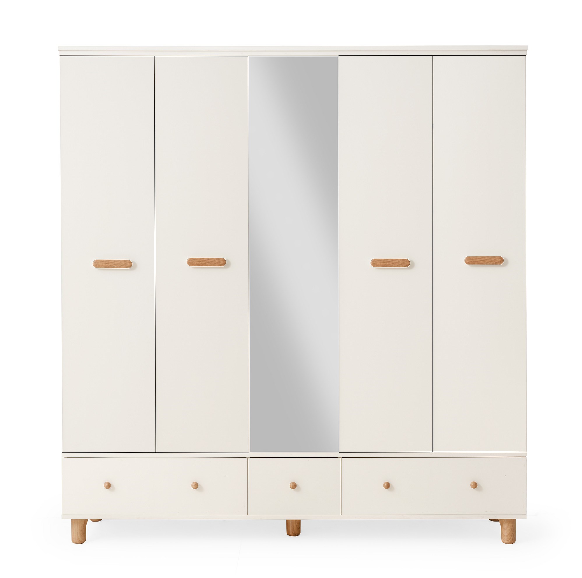 Nice 5 Kapaklı %100 MDF Elbise Dolabı Gardrop 192x54x212