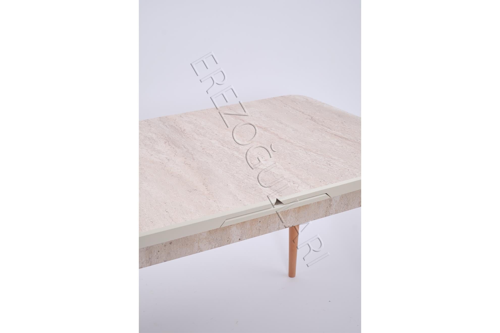 Norte Traverten Boyalı Mdf Mutfak Masa Takımı 80x130