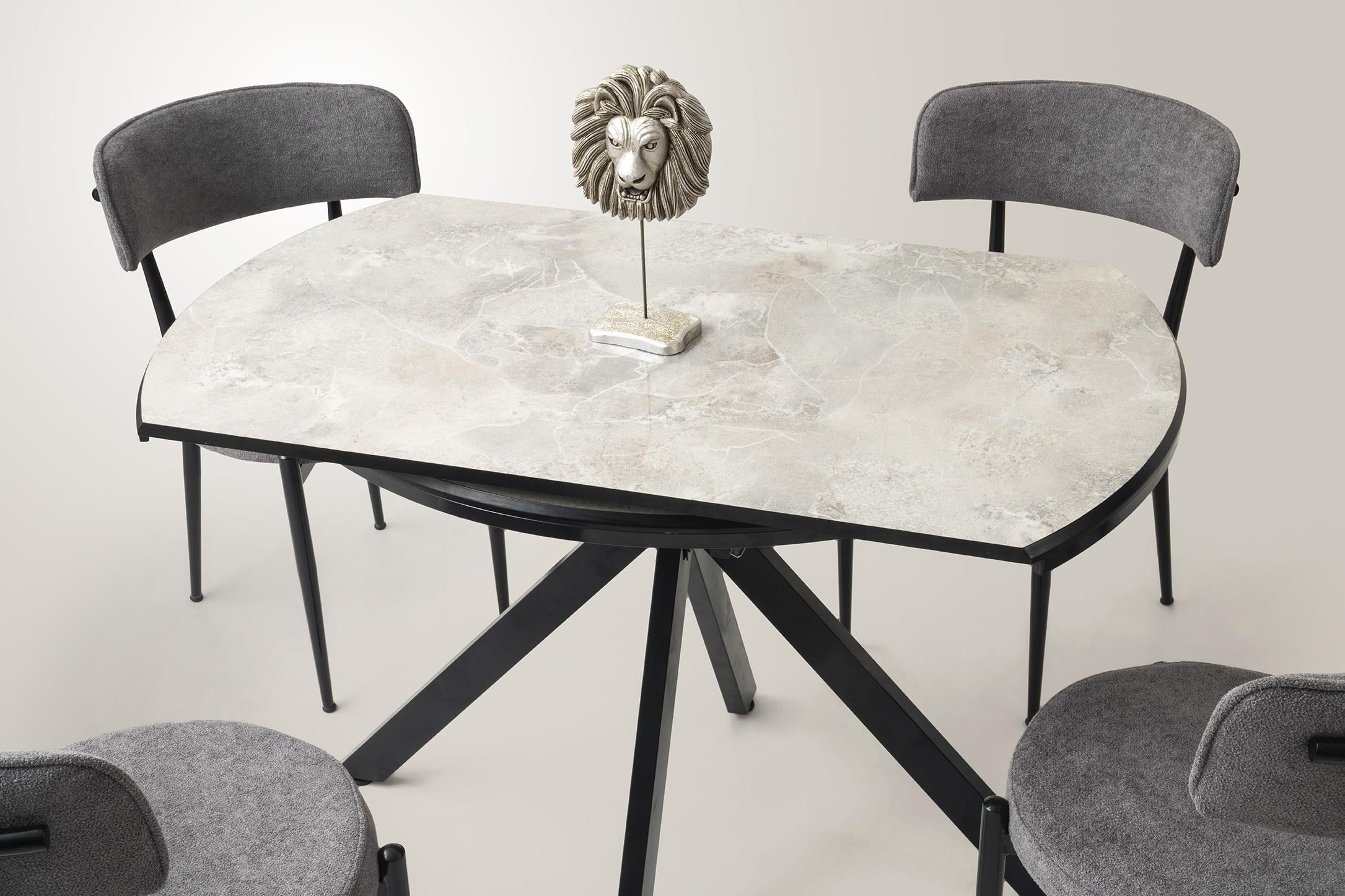 Nova Alfa Yuvarlak Açılır MDF Mutfak Masa Sandalye Takımı 70x120