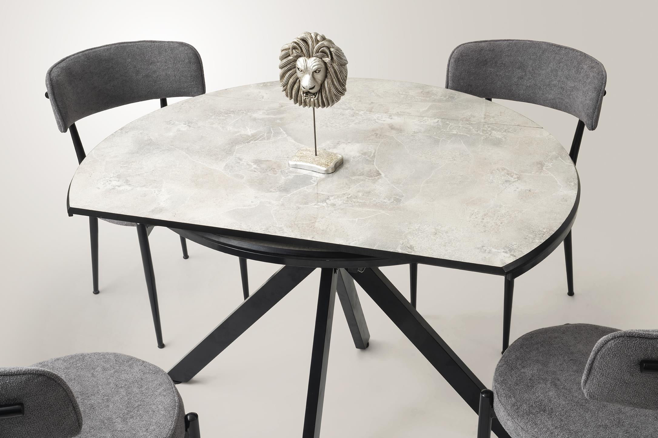 Nova Alfa Yuvarlak Açılır MDF Mutfak Masa Sandalye Takımı 70x120