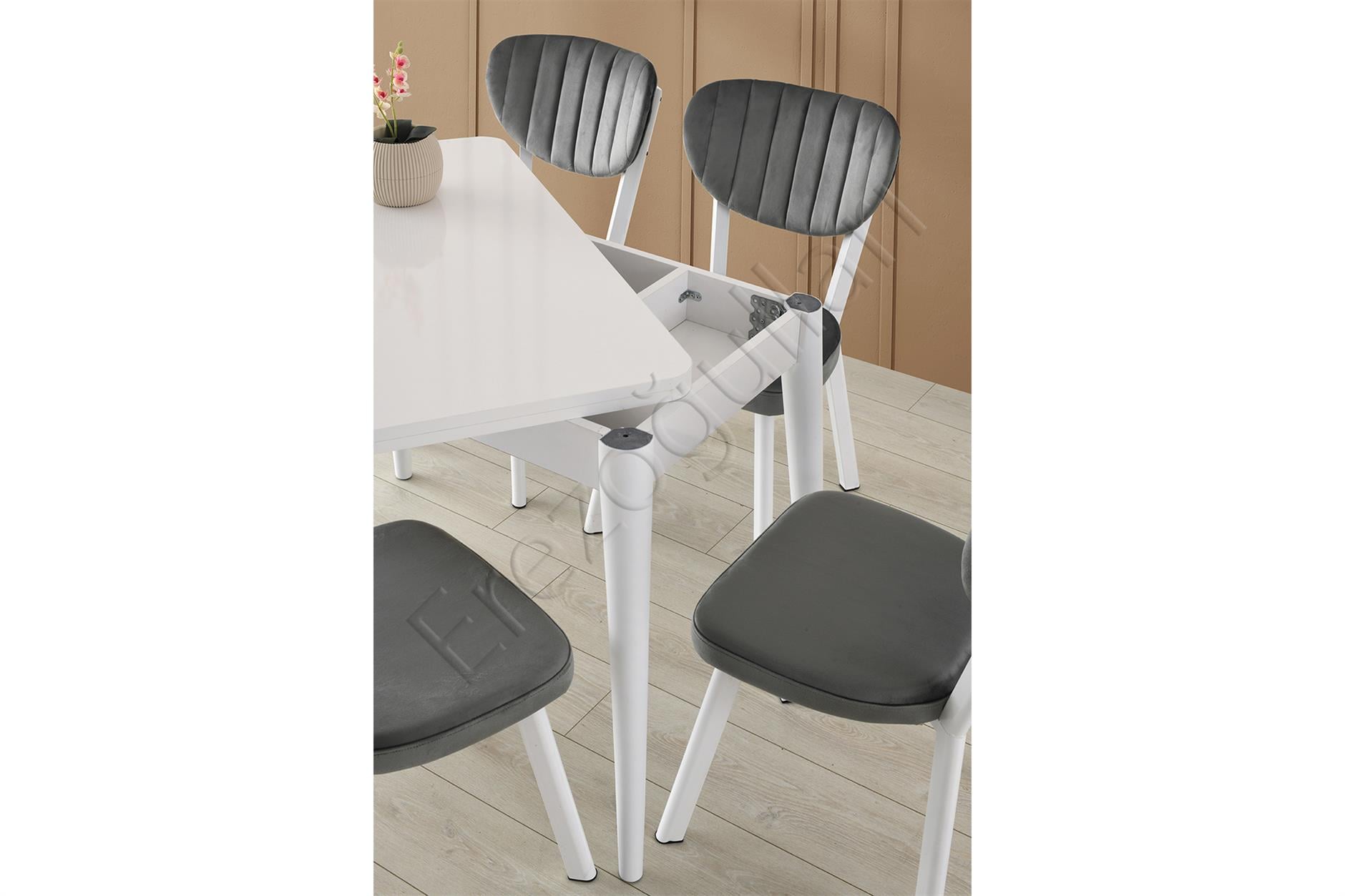 Rüya Elma MDF Mutfak Masası Sandalye Takımı 60x100