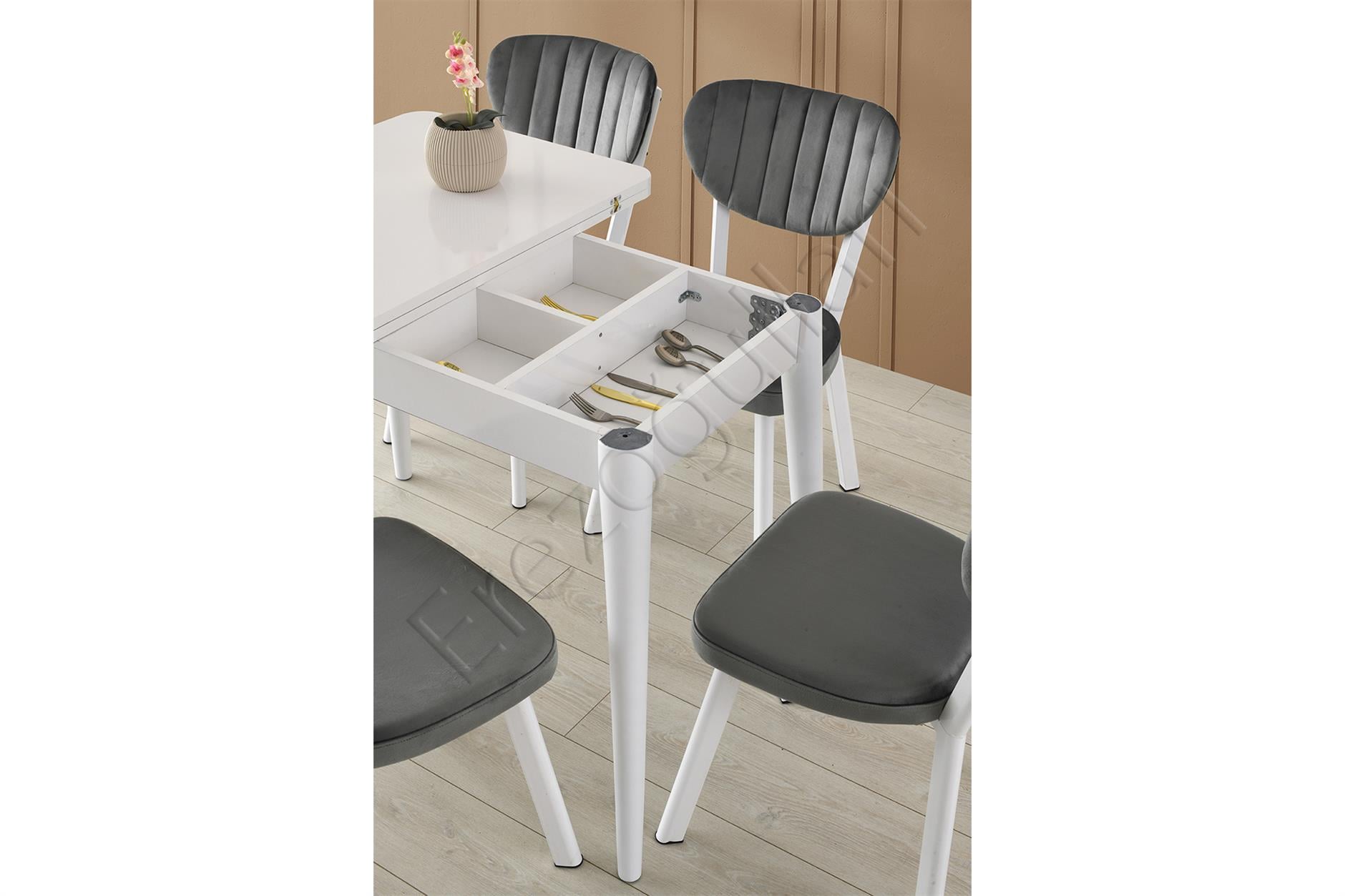 Rüya Elma MDF Mutfak Masası Sandalye Takımı 60x100