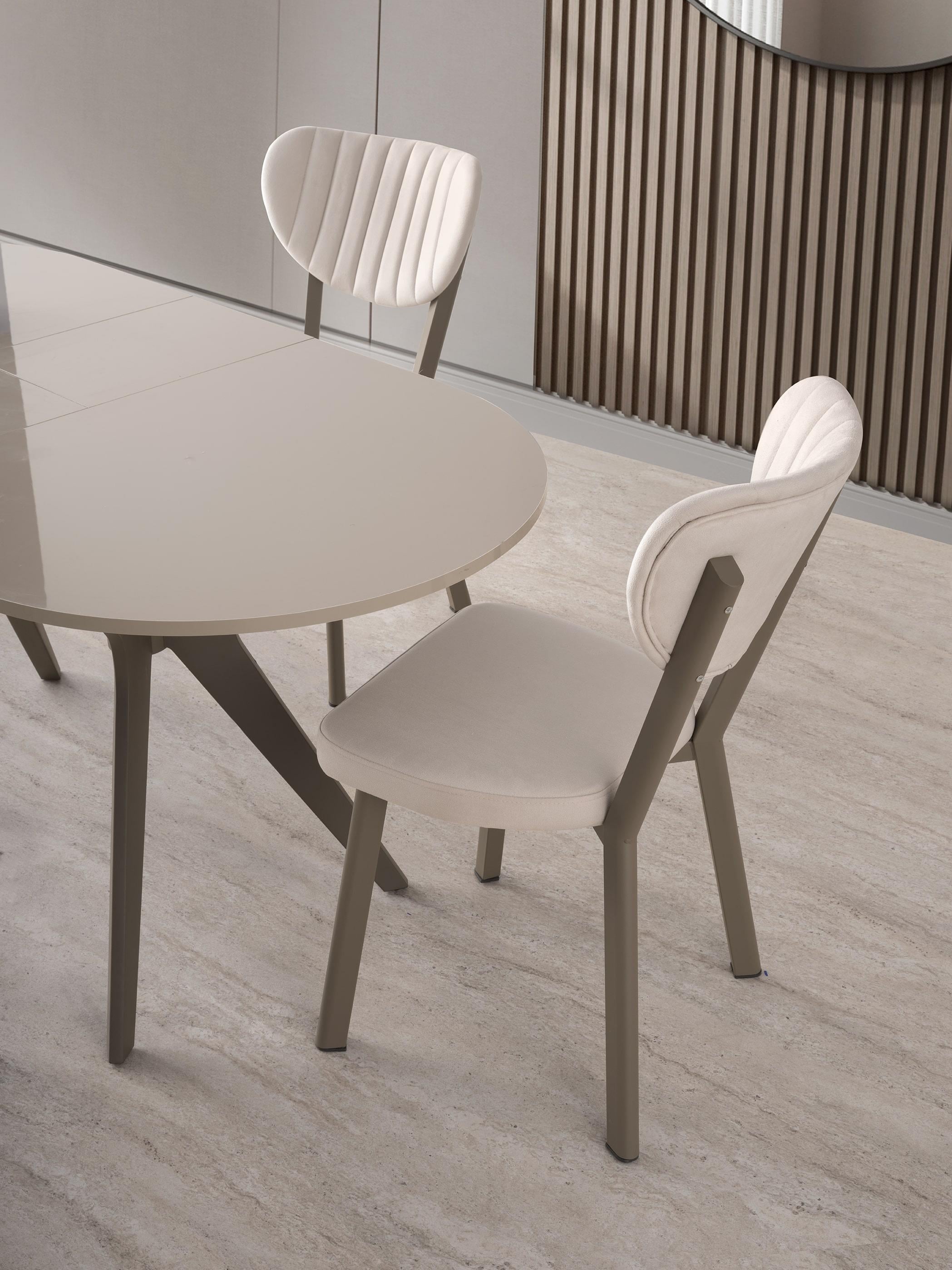 Star Polo Travertan Cappucino Mutfak Masa Sandalye Takımı 82x138