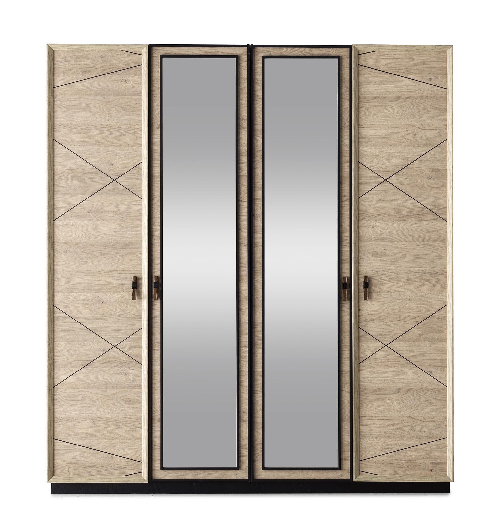 Vega 4 Kapaklı Modern Aynalı Elbise Dolabı Gardrop 180x50x200cm