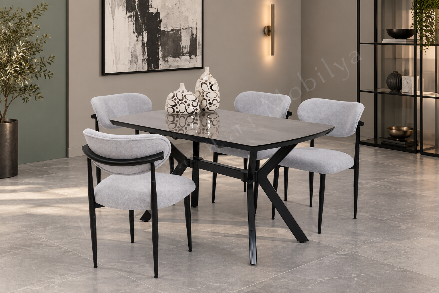 Venedik Polo MDF Lak Panel Açılır Mutfak Masa Sandalye Takımı 80*130cm