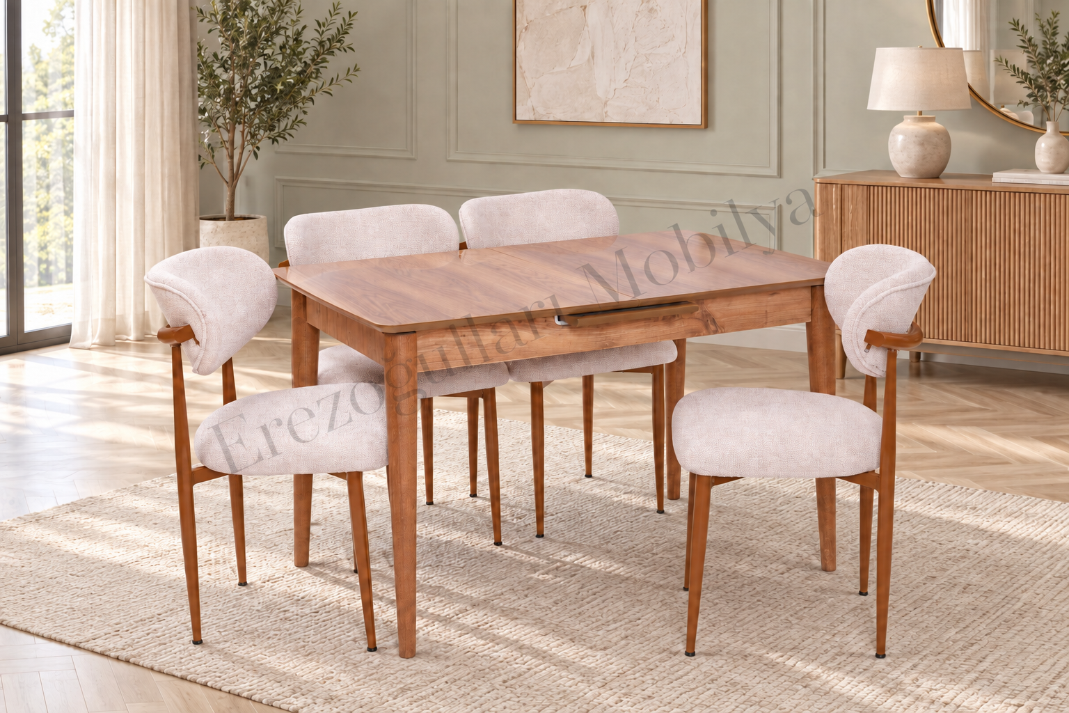 Venüs Polo Otomatik Açılır Masa Sandalye Takımı 80x120