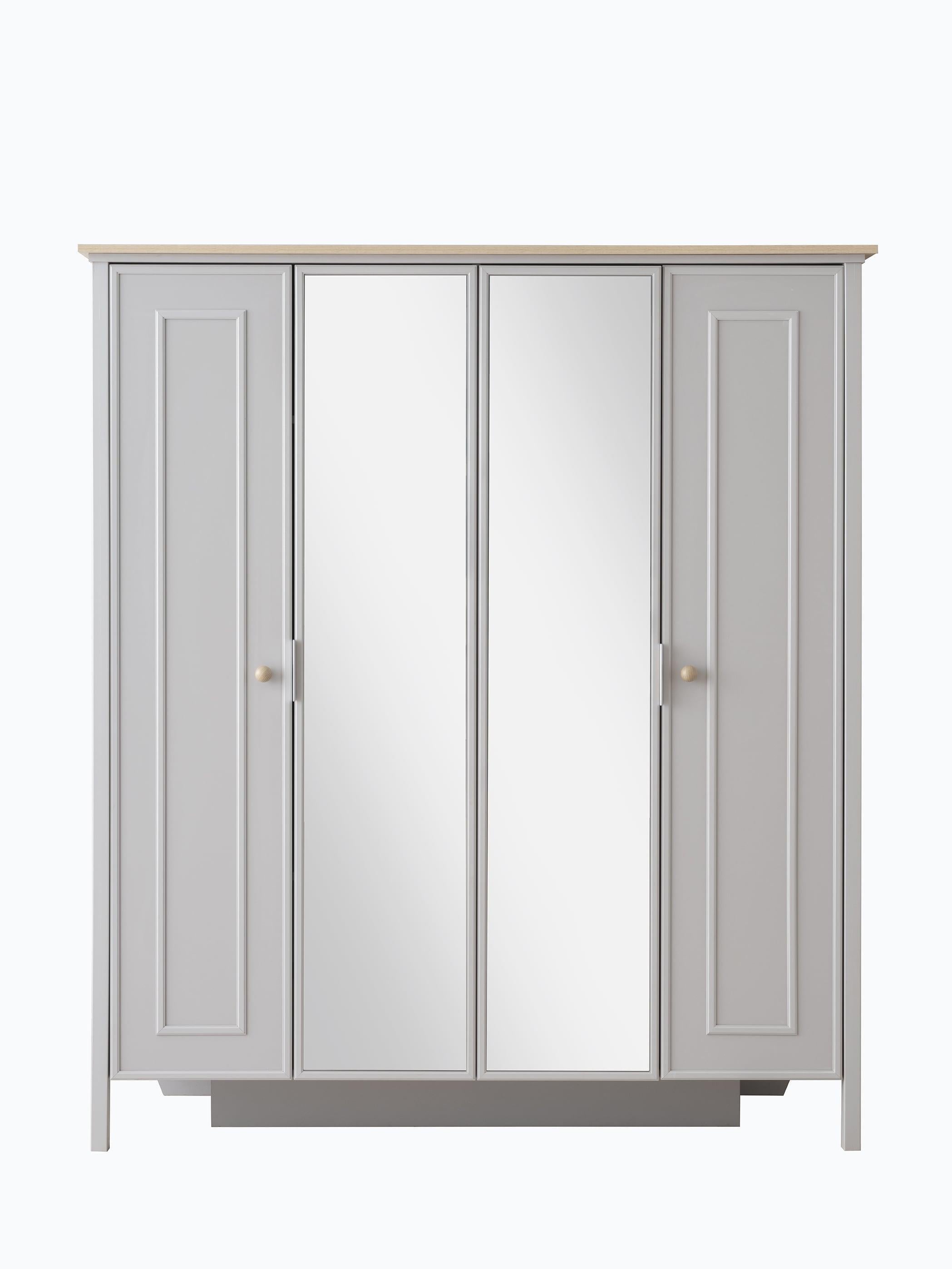 Yakamoz Sis Gri 4 Kapaklı Elbise Dolabı Gardırop 173x56x201cm