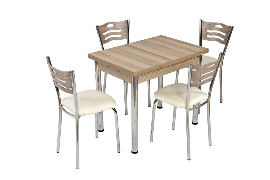 Mutfak Masası Ve 4 Adet Sandalye Takımı Özel Ölçü 60X90 Açılır 