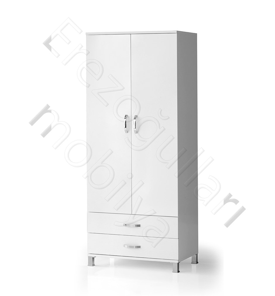 2 Kapılı 2 Çekmeceli Gardrop Elbise Dolabı 79x46x189cm