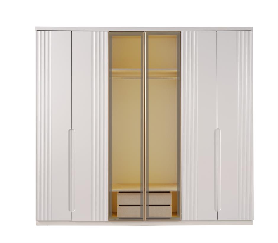 Aden %100 MDF 6 Kapaklı Modern Dolap