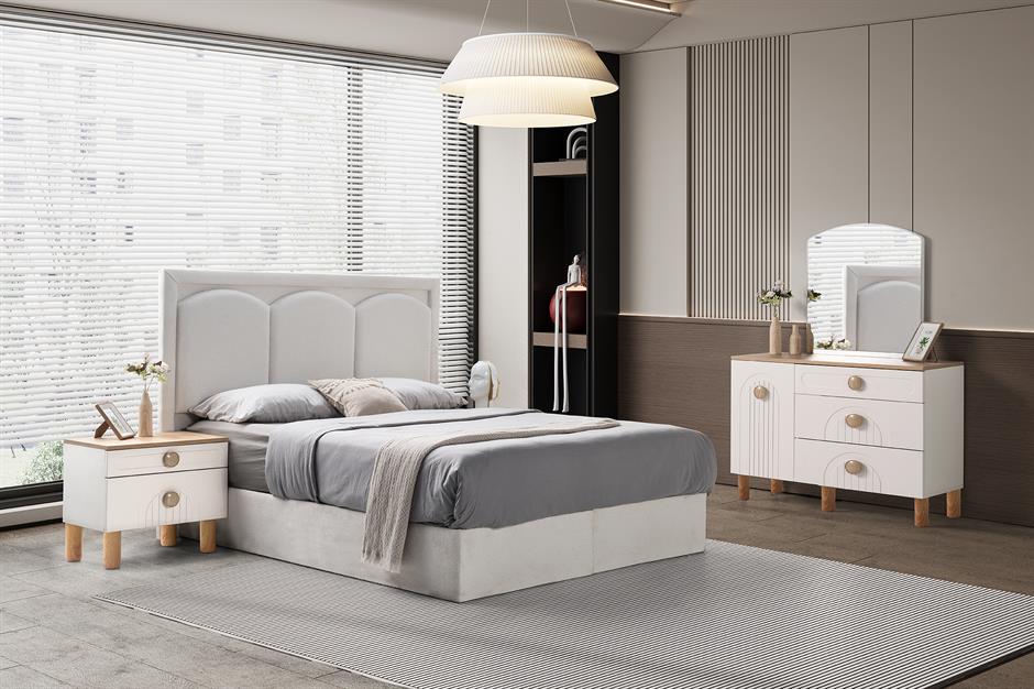 Aren %100 MDF 6 Kapaklı Modern Yatak Odası Takımı Başlıklı