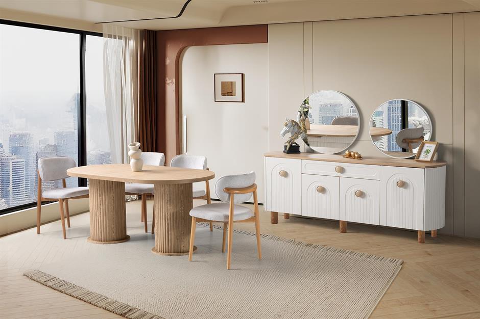 Aren %100 MDF Modern Bohem Yemek Odası Takımı