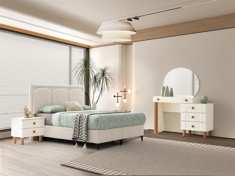 Asya %100 MDF 6 Kapaklı Modern Yatak Odası Takımı Başlıklı