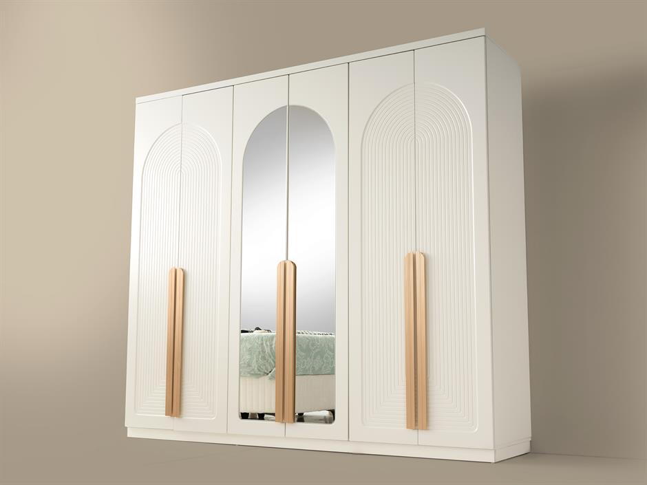 Asya %100 MDF 6 Kapaklı Modern Yatak Odası Takımı Başlıklı