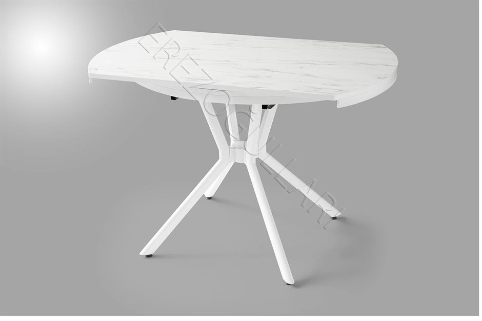 Bade MDF Oval HighGloss Açılır Mutfak Masası 73x120