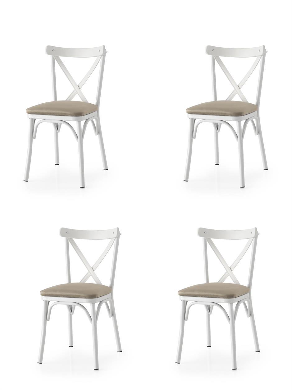 Bahar Mutfak Bahçe Cafe Sandalyesi 4 Li Set