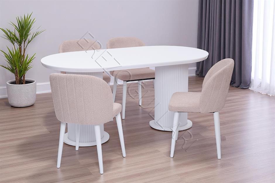 Bohem Göksu Lak Panel Yemek Masa Sandalye Takımı 90x170