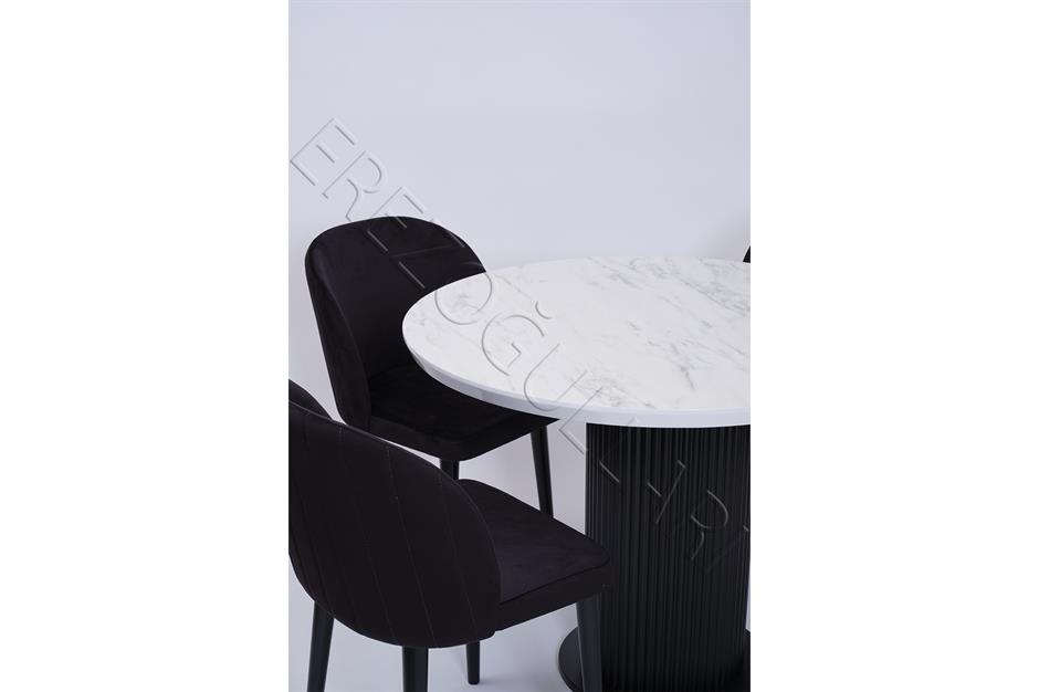 Bohem Göksu Yuvarlak Lak Panel Mutfak Masa Takımı 100cm