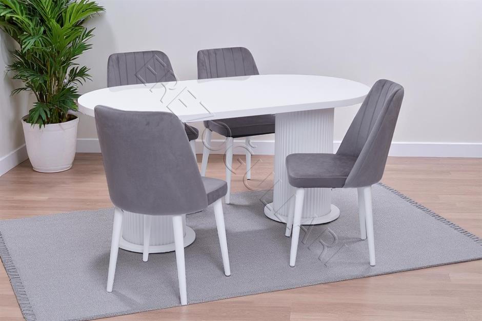 Bohem Milano Lak Panel Yemek Masa Sandalye Takımı 90x170