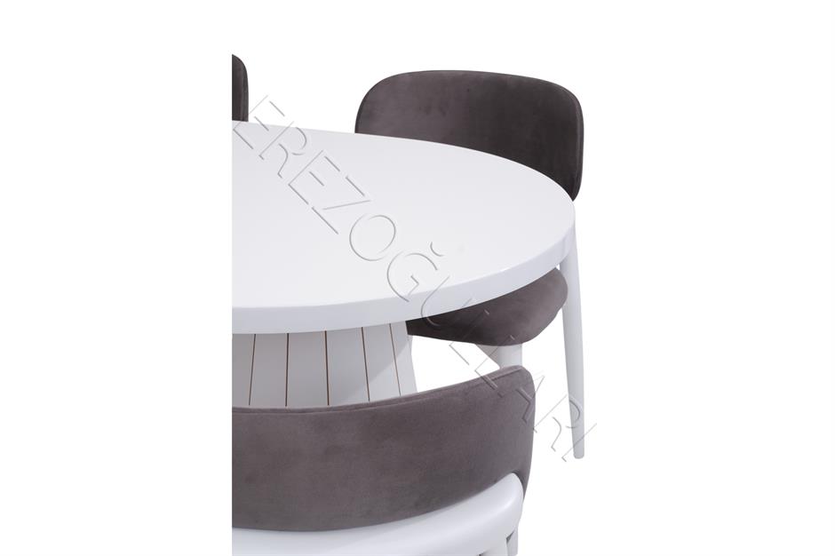 Bohem Norte Lak Panel Açılır Yemek Masa Sandalye Takımı 90x160cm