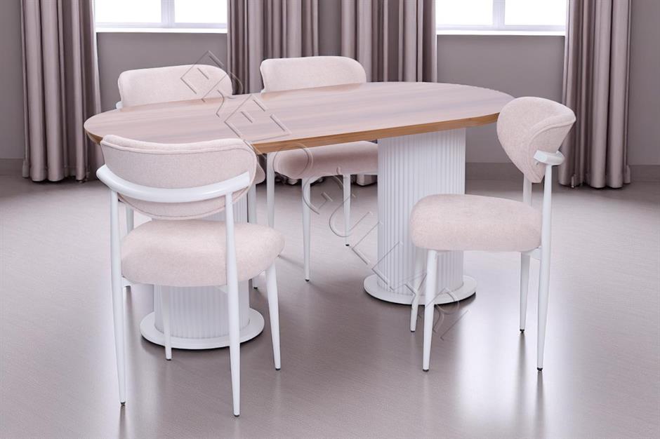 Bohem Polo Lak Panel Yemek Masa Sandalye Takımı 90x170