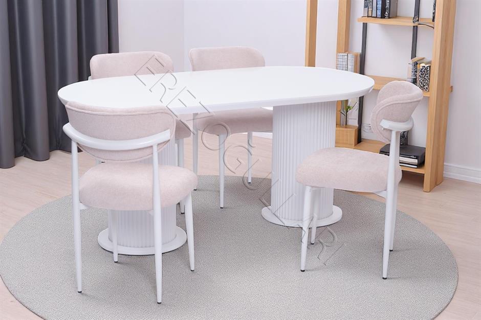 Bohem Polo Lak Panel Yemek Masa Sandalye Takımı 90x170