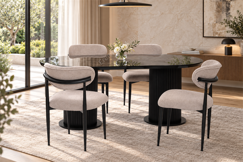 Bohem Polo Lak Panel Yemek Masa Sandalye Takımı 90x170
