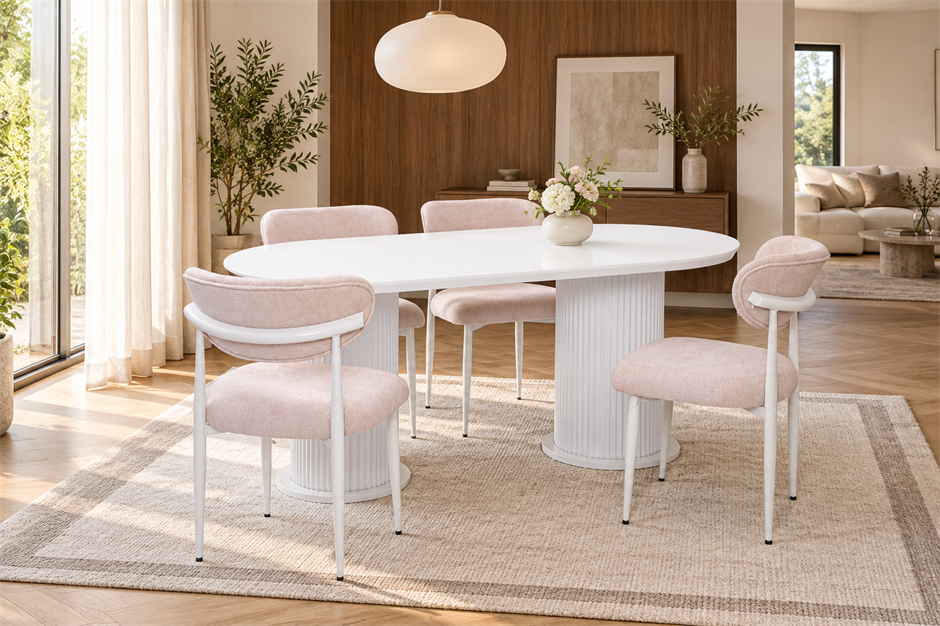 Bohem Polo Lak Panel Yemek Masa Sandalye Takımı 90x170