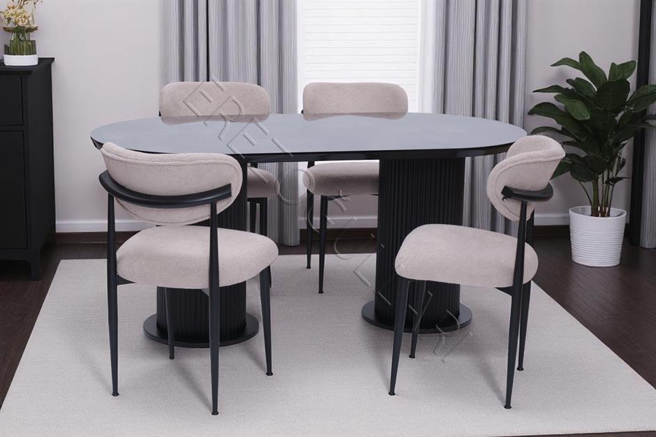 Bohem Polo Lak Panel Yemek Masa Sandalye Takımı 90x170