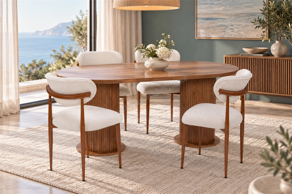 Bohem Polo Lak Panel Yemek Masa Sandalye Takımı 90x170
