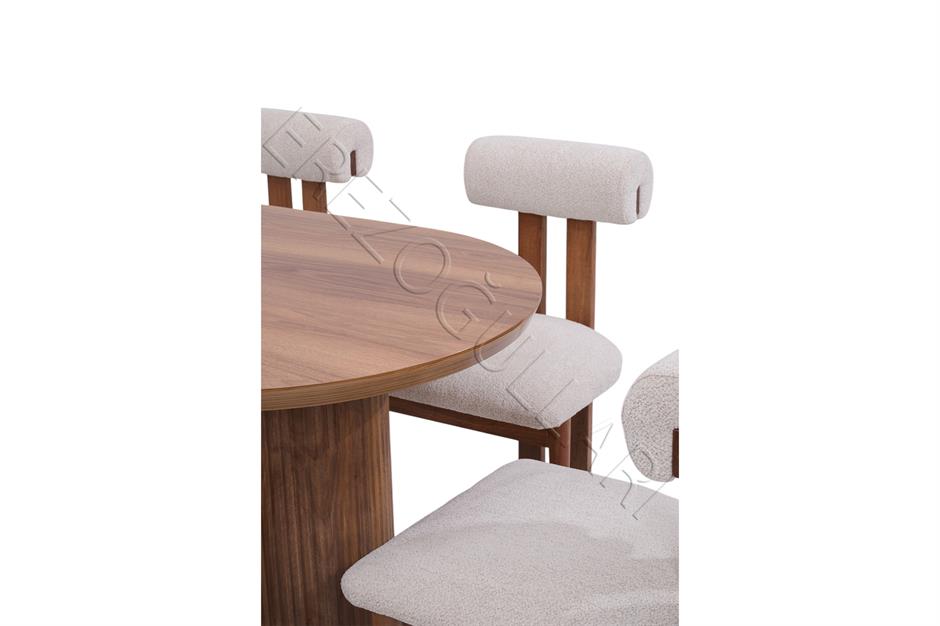 Bohem Rixos Lak Panel Yemek Masa 6 Adet Sandalye Takımı 90x170cm